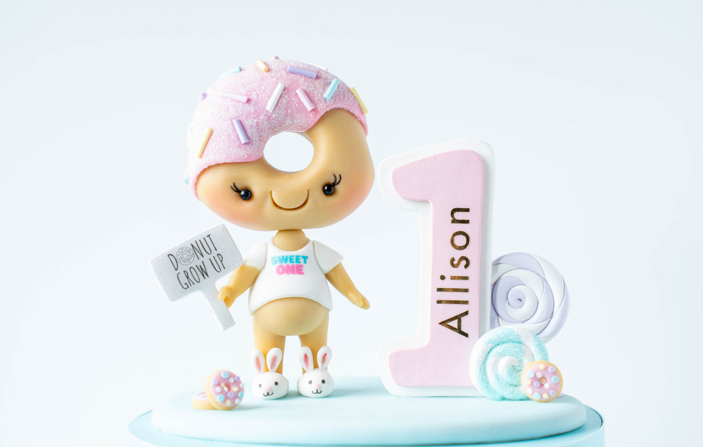 Donut Inspired First Birthday Cake Topper Keepsake
