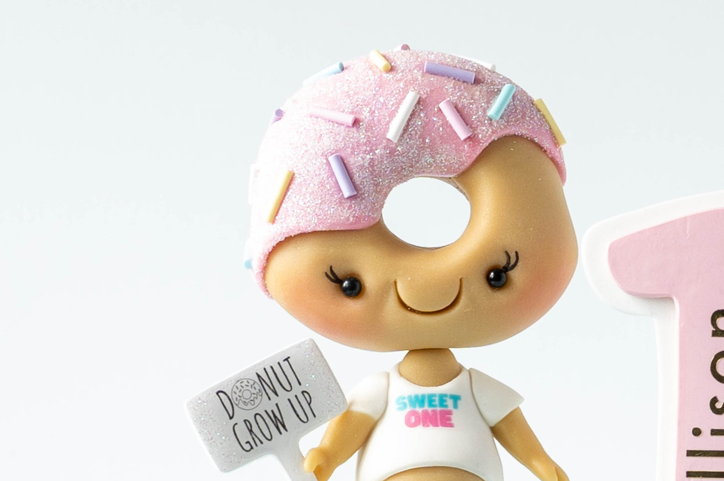 Donut Inspired First Birthday Cake Topper Keepsake