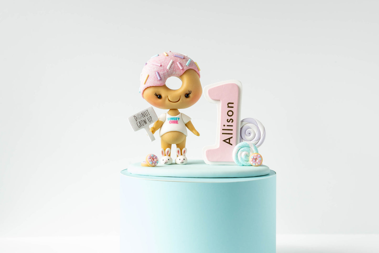 Donut Inspired First Birthday Cake Topper Keepsake
