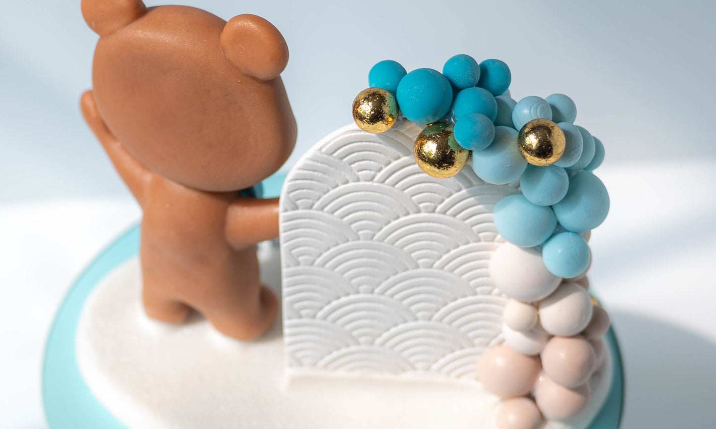 Bear Baby Shower Theme Cake Topper Keepsake - We Can BEAR-ly Wait