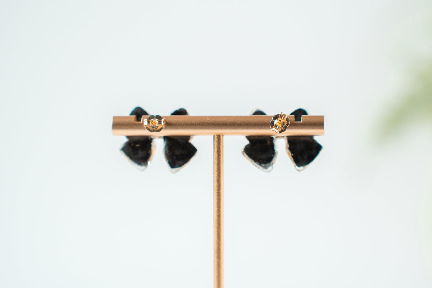 Black and Gold Bow Earrings
