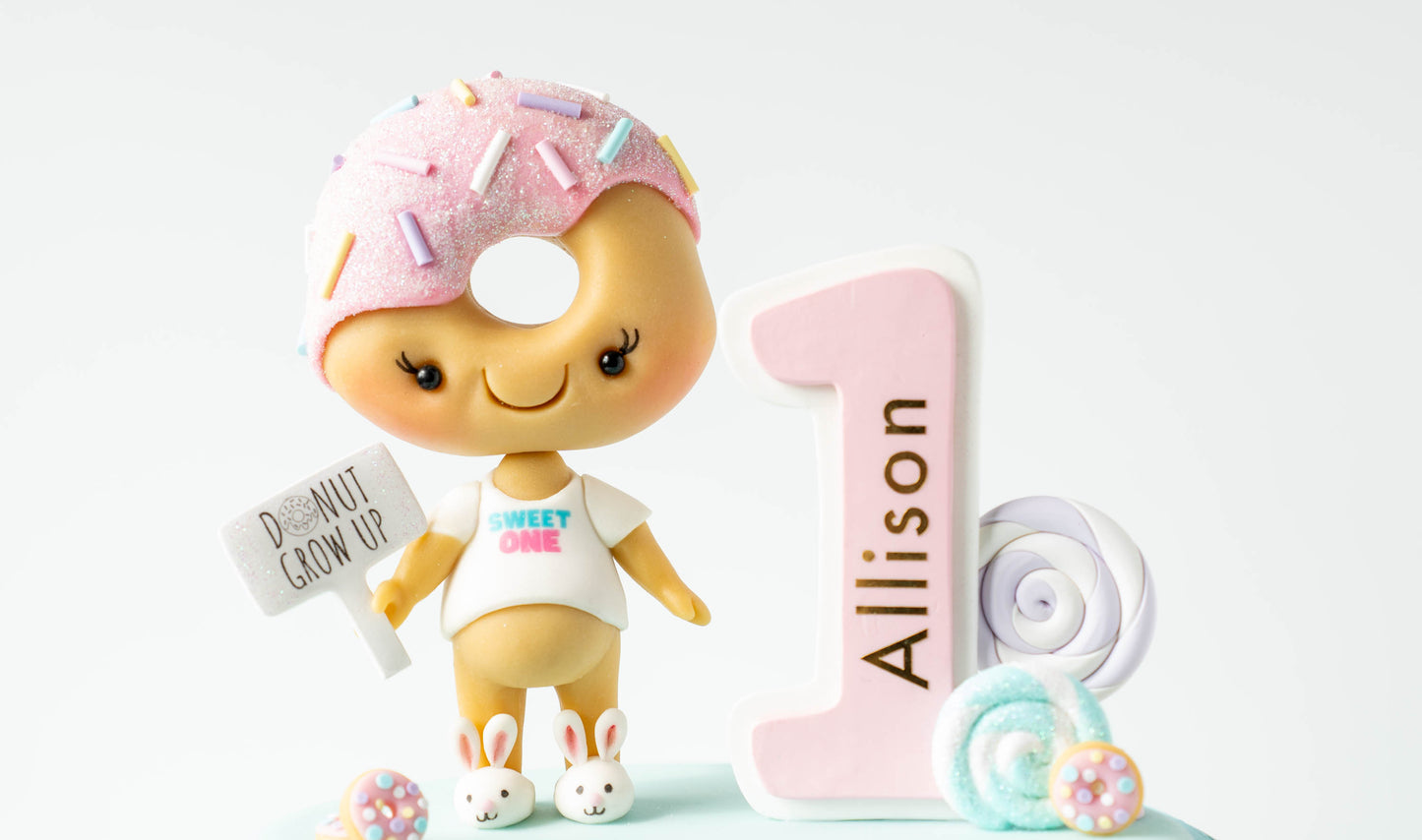 Donut Inspired First Birthday Cake Topper Keepsake