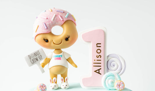 Donut Inspired First Birthday Cake Topper Keepsake