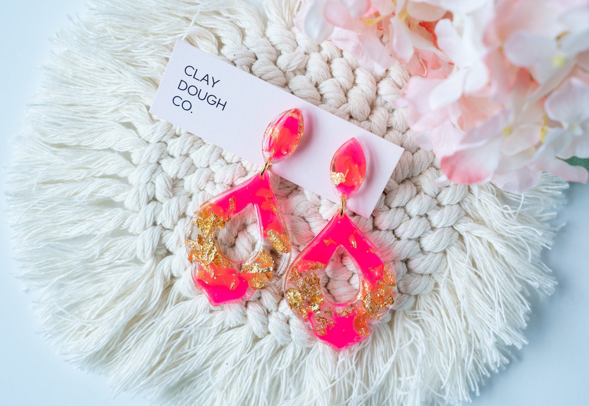 Pink and Gold Earrings