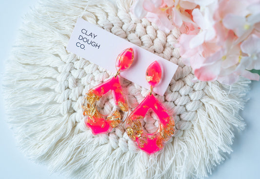 Pink and Gold Earrings