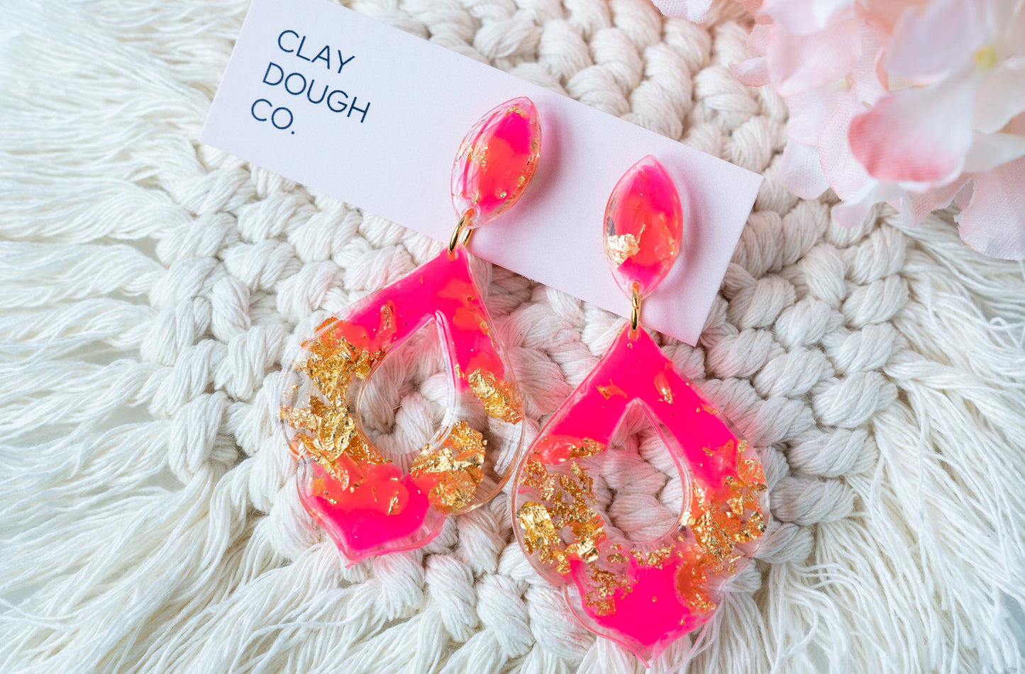 Pink and Gold Earrings