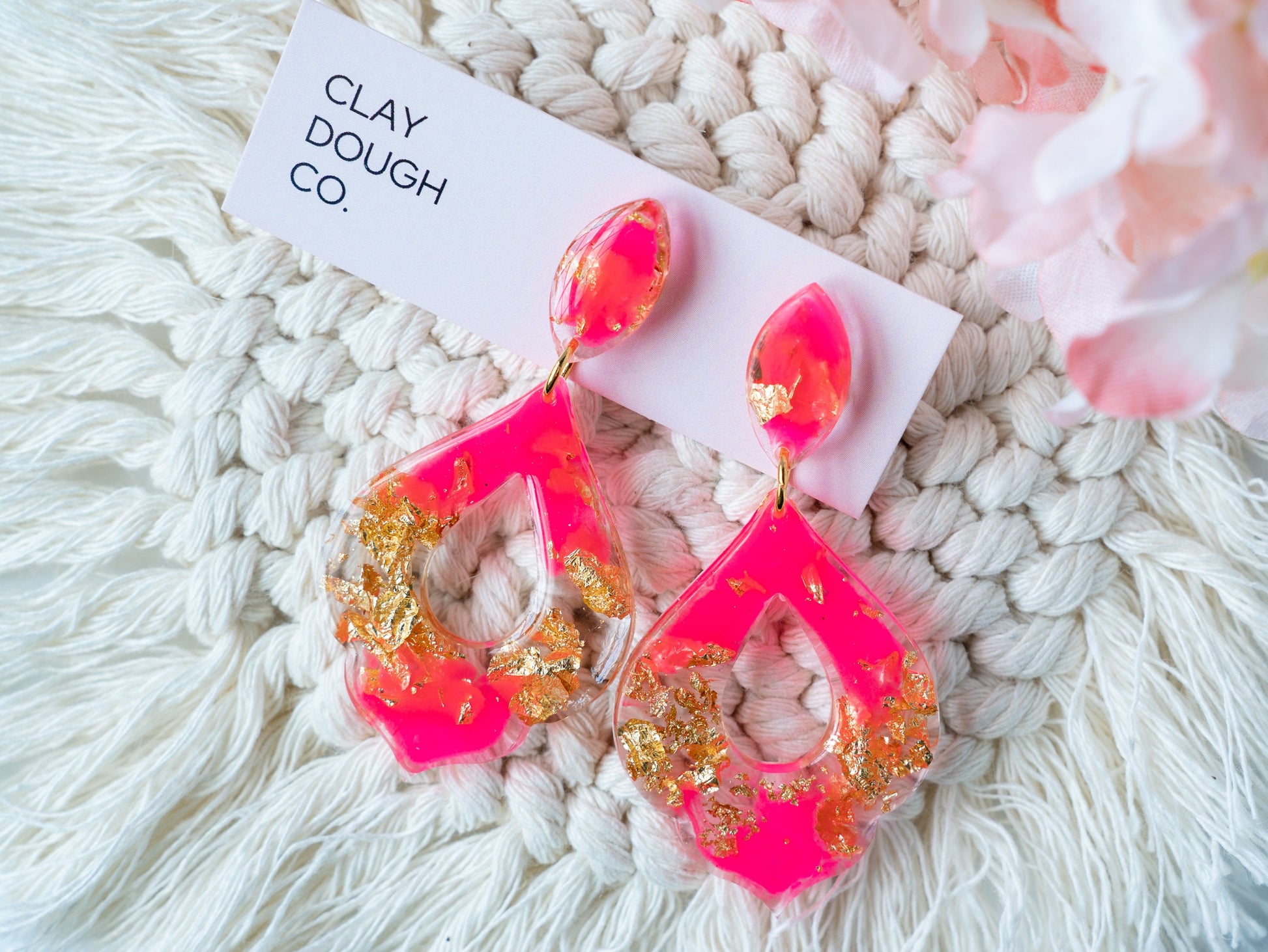 Pink and Gold Earrings